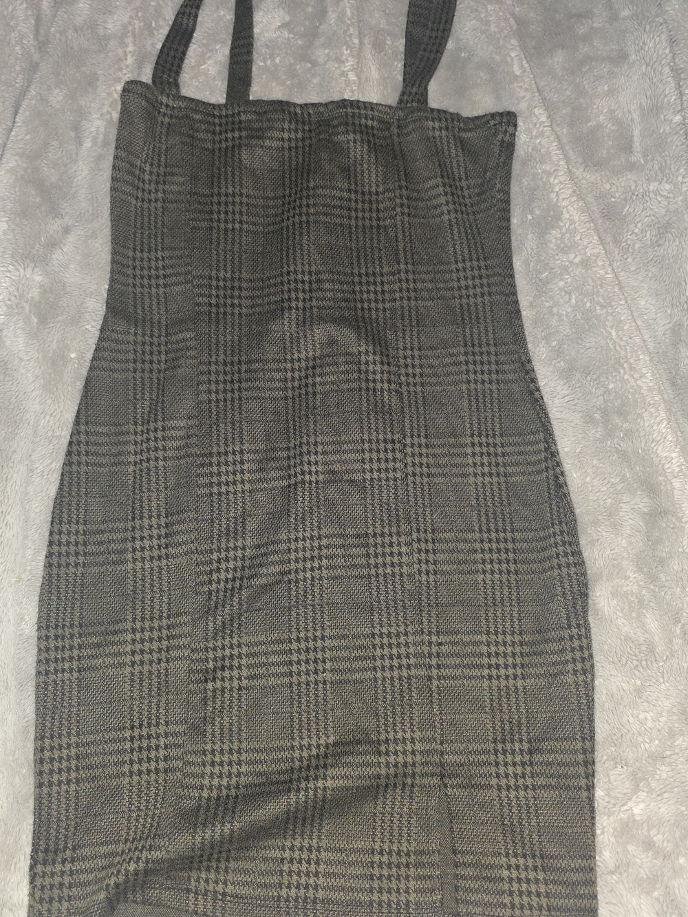 Heart Hips Plaid Mini Dress in Charcoal Gray